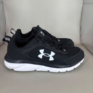 Under Armour Assert 9 Black White Kids Youth Running Shoes Sneakers Size 3.5Y